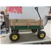 Image 1 : John Deere Metal Wagon w/ Wood Sides