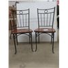 Image 1 : 2  Chairs Wood & Wrought Iron