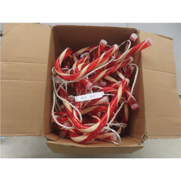 Box Full of Mini Light Up Candy Canes 10" Tall