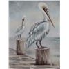 Image 5 : Framed Pelican Painting on Canvas 50" x 38"