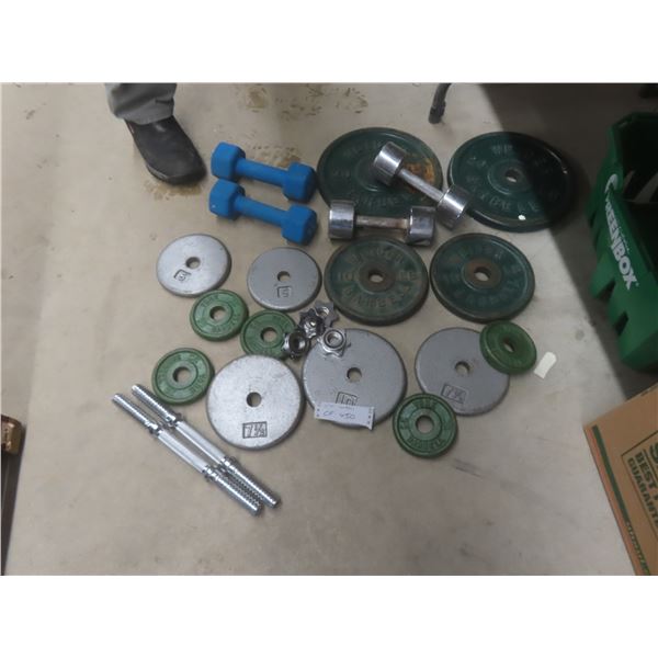 Steel Weights Approx 100 Pounds, Dumbbell Bars and More
