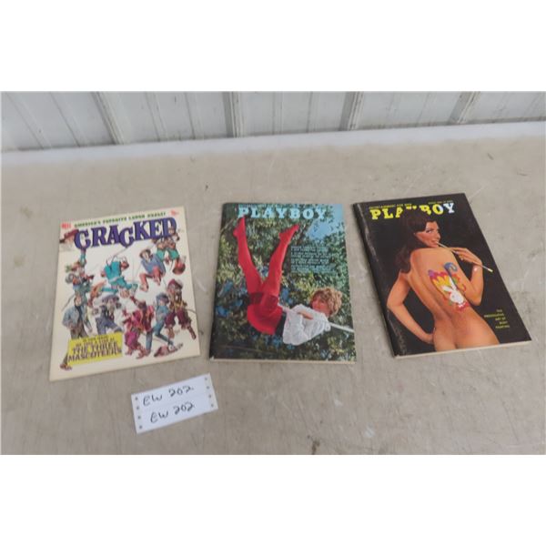 2x Playboy Magazine 1968 and Cracked Magazine