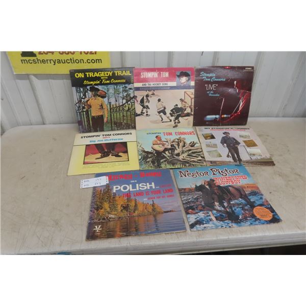 Records: 6x Stompin Tom, Nester, Pistor, Mickey and Bunny in Polish