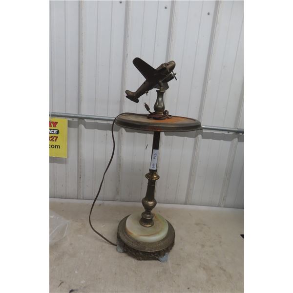 Airplane Ashtray Stand, Brass, Air Plane Tray Style