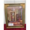 Image 1 : Vintage Beautiful Print & Frame Called: The Garden Door - Sticker on Back T. Eaton Company -