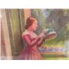 Image 3 : Vintage Beautiful Print & Frame Called: The Garden Door - Sticker on Back T. Eaton Company -