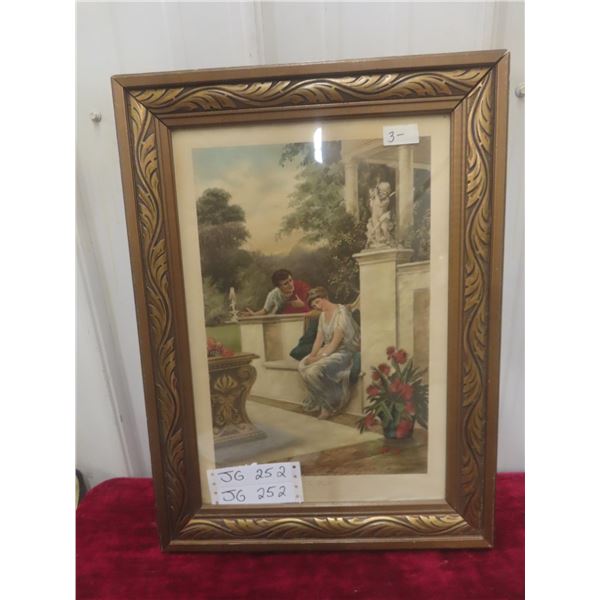 Vintage Beautiful Framed Print by D.C. Milton (In Doubt) - 15.25" x 20.75"