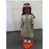 Image 2 : Carson Native Doll with a Baby on Her Back - Leather Dress & Stand Stamped Carlson - Write Up on