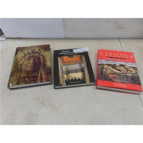 3 Hardcover Books: Through Indian Eyes 1997, Native American Clothing - An Illustrated History,