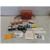 Image 1 : 2 Vintage Kodak Instamatic Cameras: X-15 & 104 - Film & Flashbulbs in a Leather Case