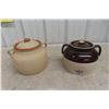 Image 1 : 2 Stoneware Bean Crocks, Western and Crown