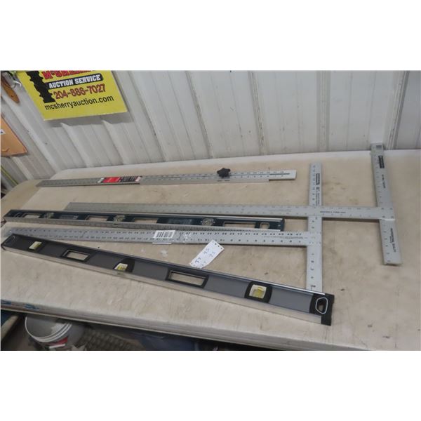 Drywall 48" T-Square Adjustable and 2 x 48" Levels