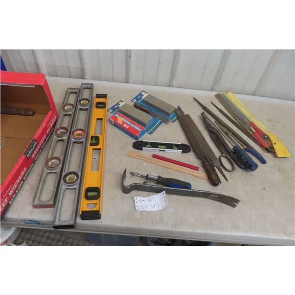 Hand Tools, Levels, Pliers, Files, Tin Snips +