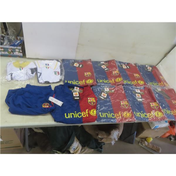 New 10 Soccer Jerseys Sz 3XL, 18 and Pair of Shorts Sz 3XL