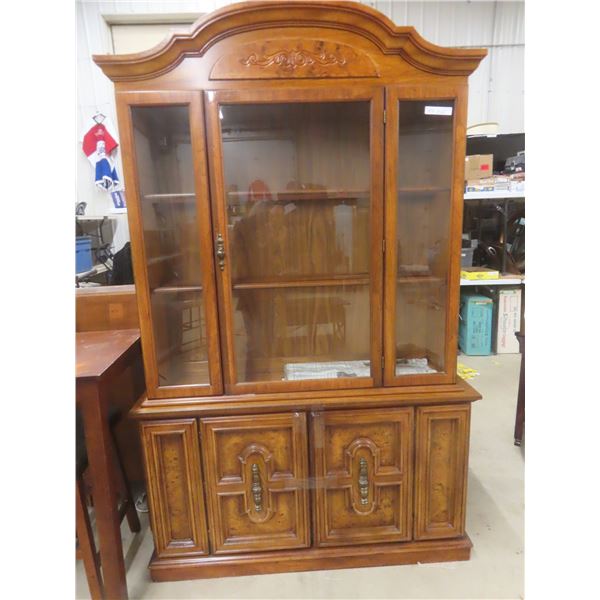 2 Piece China Cabinet w/ Glass Shelves 79" x 50" x 15"