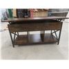 Image 2 : Rustic & Metal Lift Up Coffee Table 21" x 40" x 22" & Matching Table/Shelf Unit 21" x 40" x 12" -