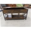 Image 4 : Rustic & Metal Lift Up Coffee Table 21" x 40" x 22" & Matching Table/Shelf Unit 21" x 40" x 12" -