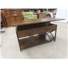 Image 6 : Rustic & Metal Lift Up Coffee Table 21" x 40" x 22" & Matching Table/Shelf Unit 21" x 40" x 12" -