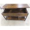 Image 8 : Rustic & Metal Lift Up Coffee Table 21" x 40" x 22" & Matching Table/Shelf Unit 21" x 40" x 12" -