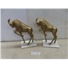 Image 1 : 2 Mounted Bull Statues 14" Tall