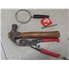 Image 10 : Metal Toolbox w/ Files, Pliers, Manual Hand Drill, Stapler, Hack Saw, Bug Sprayer w/ Glass Bottle