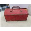Image 13 : Metal Toolbox w/ Files, Pliers, Manual Hand Drill, Stapler, Hack Saw, Bug Sprayer w/ Glass Bottle