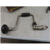 Image 3 : Metal Toolbox w/ Files, Pliers, Manual Hand Drill, Stapler, Hack Saw, Bug Sprayer w/ Glass Bottle