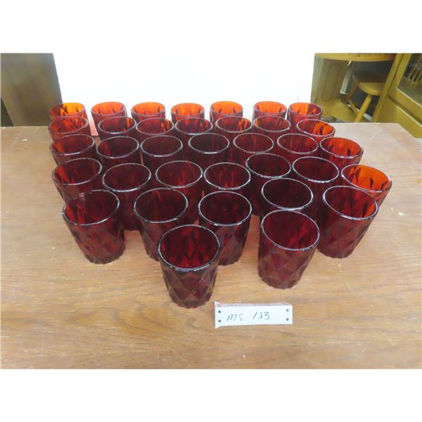 35 Ruby Red Colour Glasses and More