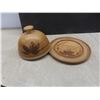 Image 11 : Covered Cheese Pottery Dish, Pickle Forks, 6 Spice Jars, Pyrex Mixing Bowl, 2 Evesham Fine Oven