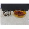 Image 5 : Covered Cheese Pottery Dish, Pickle Forks, 6 Spice Jars, Pyrex Mixing Bowl, 2 Evesham Fine Oven