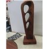 Image 10 : Wood Sculpture 22" Tall, 2 Trays