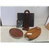 Image 1 : Wood Sculpture 22" Tall, 2 Trays