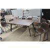 Image 1 : Amisco Harley Glass-Top Dining Table & 6 Ashley Centair Chairs – Like New