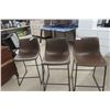 Image 1 : Ashley Centair Upholstered Bar Stools – Dark Brown – Set of 3