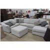 Image 11 : Ashley Koralynne Sectional Sofa with Chaise & Ottoman – Stone – Like New