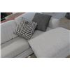 Image 12 : Ashley Koralynne Sectional Sofa with Chaise & Ottoman – Stone – Like New