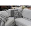 Image 14 : Ashley Koralynne Sectional Sofa with Chaise & Ottoman – Stone – Like New