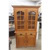 Image 1 : Oak China Cabinet Lights Up 2 Piece 72" x 40" x 17-1/2"