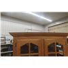Image 3 : Oak China Cabinet Lights Up 2 Piece 72" x 40" x 17-1/2"