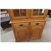 Image 5 : Oak China Cabinet Lights Up 2 Piece 72" x 40" x 17-1/2"