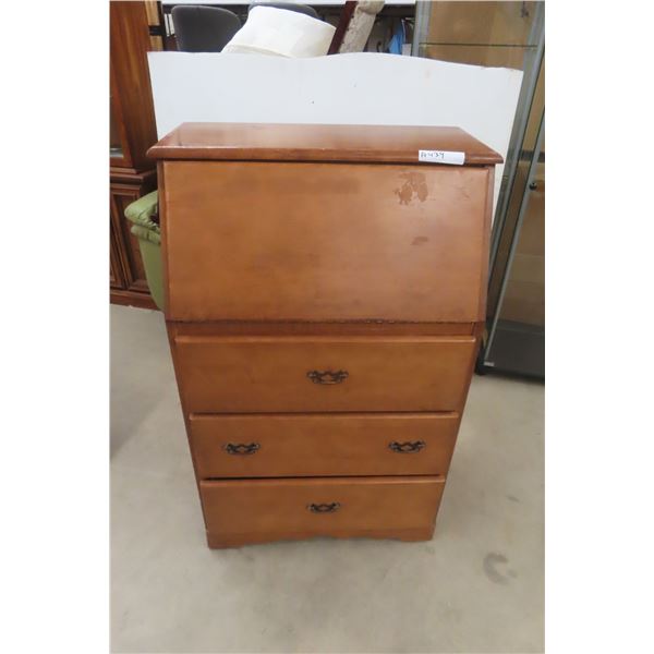 Maple Drop Front Desk/Dresser 3 Drawer Combo 43" x 16" x 27"