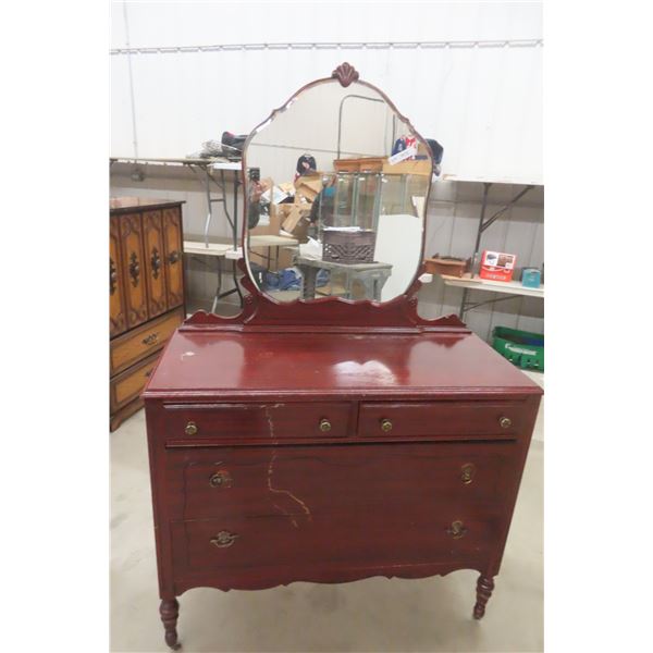 Antique Dresser & Mirror 62" x 43" x 19"