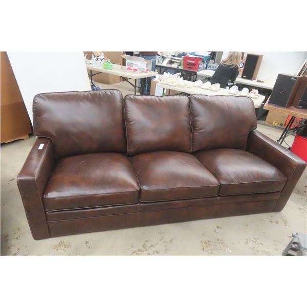 Leather/Leather Style Couch 88"