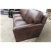 Image 2 : Leather/Leather Style Couch 88"