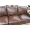 Image 4 : Leather/Leather Style Couch 88"