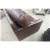 Image 6 : Leather/Leather Style Couch 88"