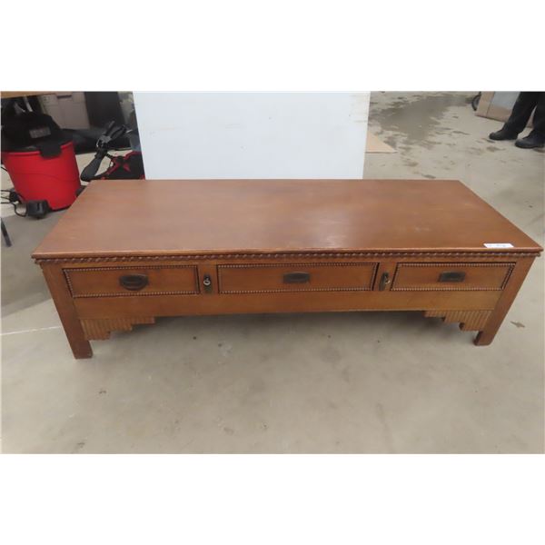 Oak Coffee Table 17" x 62" x 22-1/2" - 44 Year Old Antique