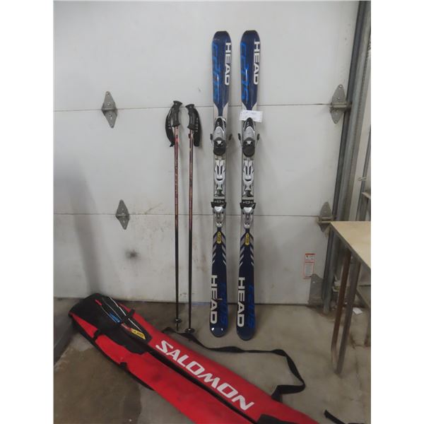 Skis, Poles & Carry Bag