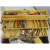 Image 2 : Tackle Box with Fishing Gear: Wadlage Spinner, Lures, Weights, Pickerel Rigs and More