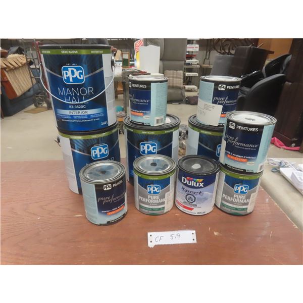Paint: 4x 3.43 L Interior, 7 Can 825 ml Various Colours